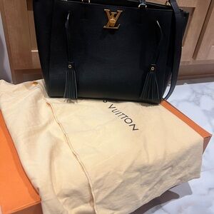Louis Vuitton Black Tote with Gold Details
